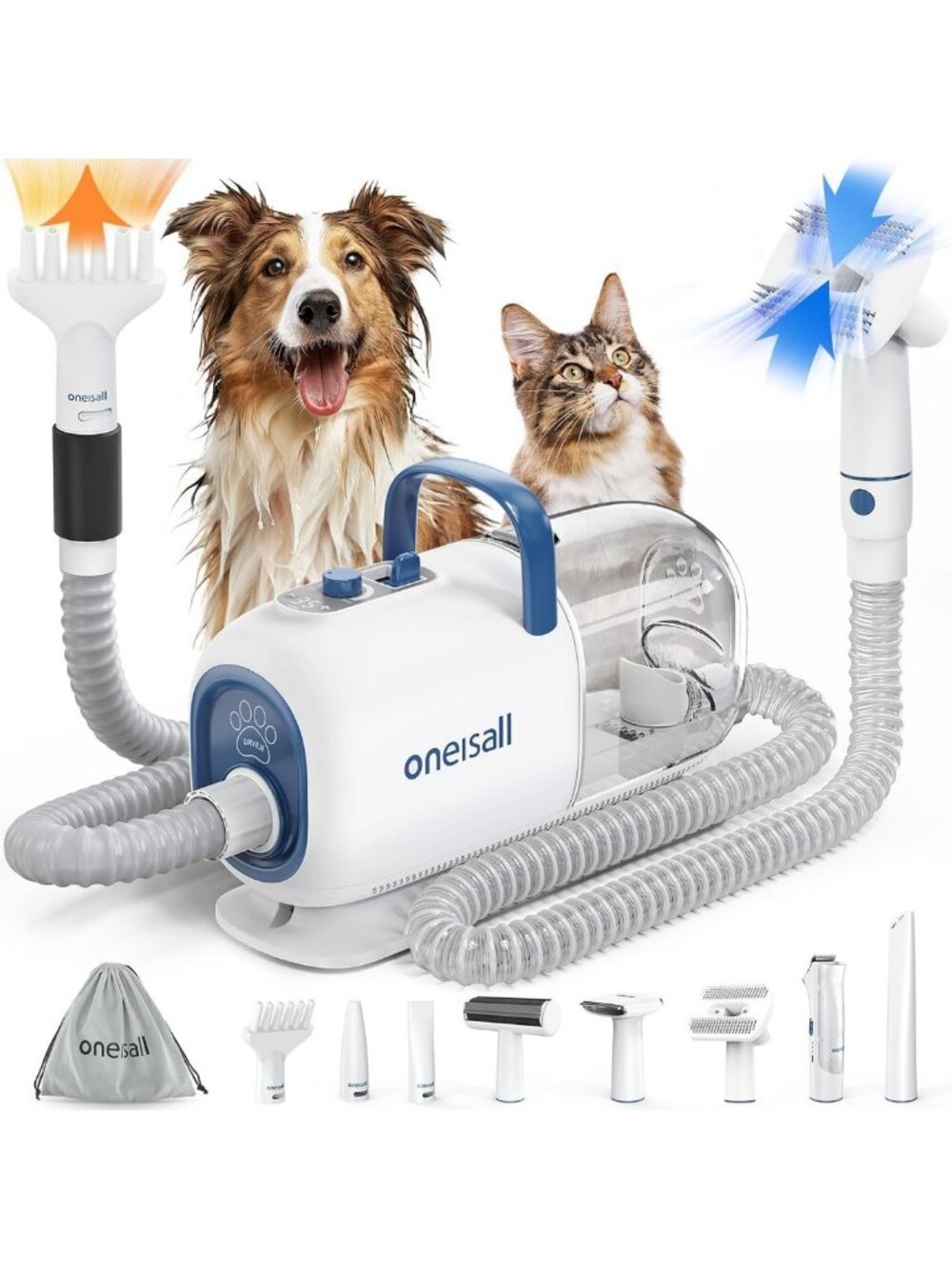 8-in-1 Dog Grooming Vacuum & Dryer for Shedding, Drying, Trimming & Cleaning